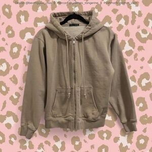 Brandy Melville beige zip up hoodie